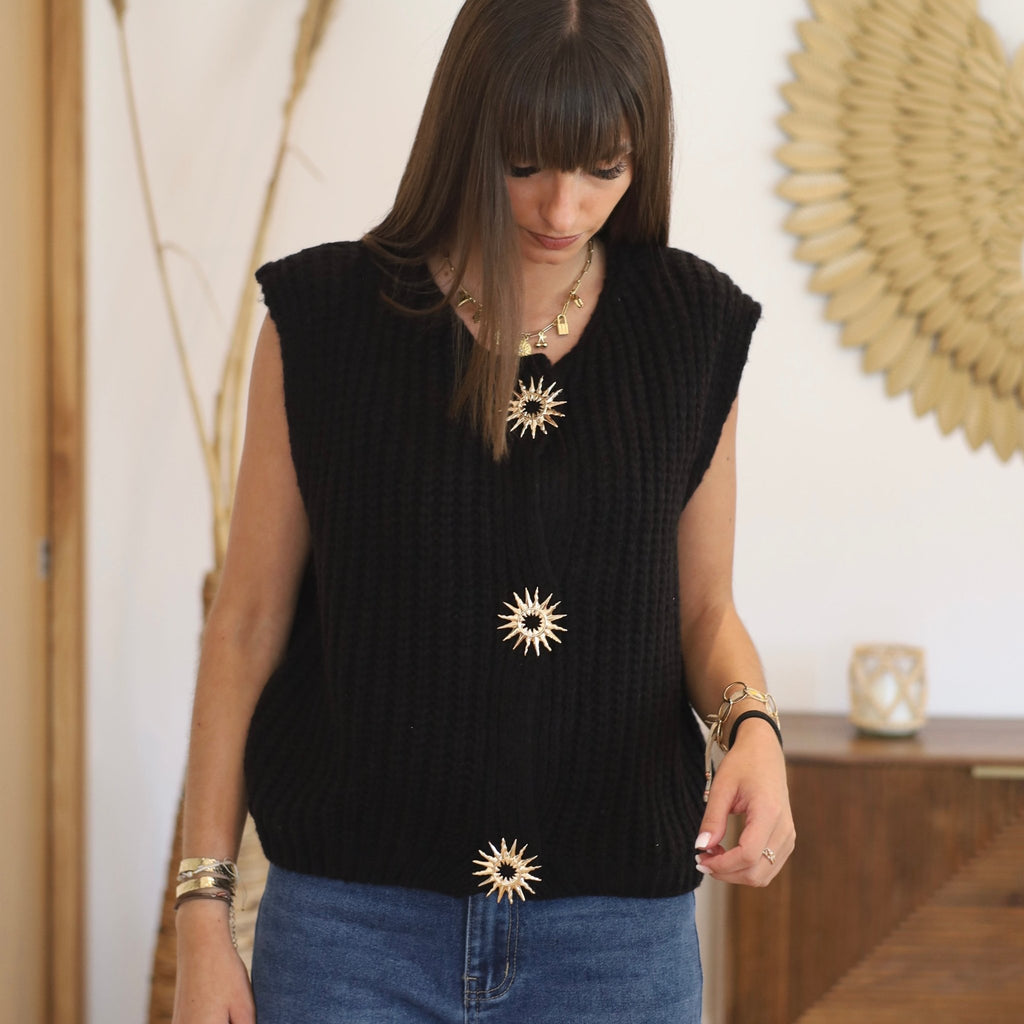 GILET NOIR SANS MANCHE SOLEIL
