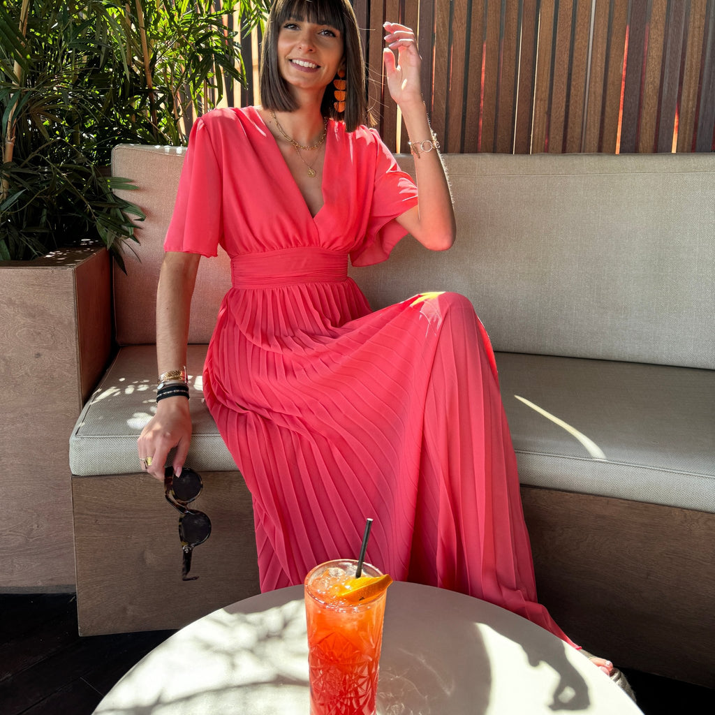 Robe AKOZ Woman Taille XL – Ton Corail, Rayonne, Manches Courtes, Neuve Sans étiquette