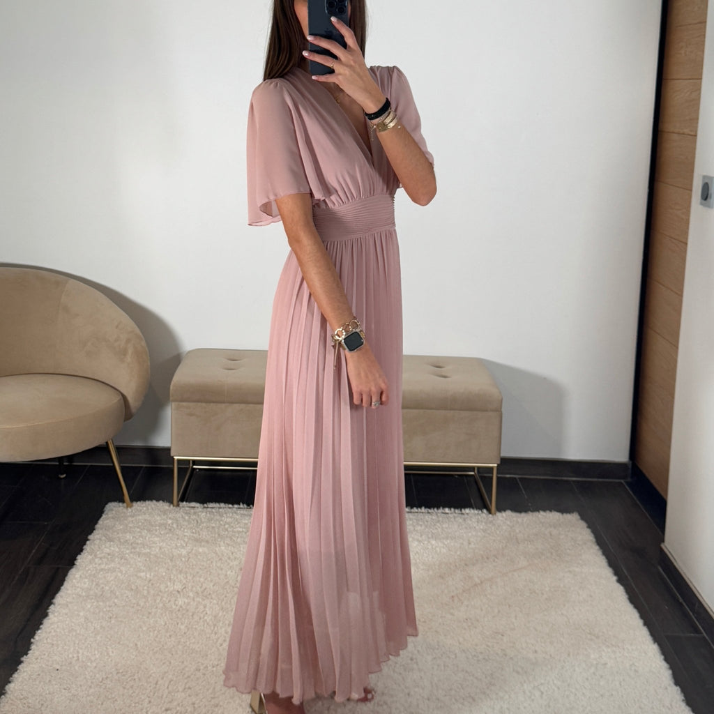 ROBE LONGUE ROSE KARENE – La Petite Somptueuse - Main Image