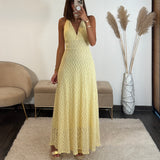 ROBE DENTELLE JAUNE MARION