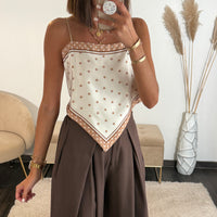 TOP FOULARD BEIGE