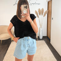TOP NOIR EN MAILLE LENA