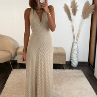 ROBE DENTELLE BEIGE MARION