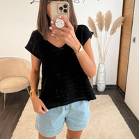 TOP NOIR EN MAILLE LENA