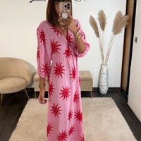 ROBE ROSE GAZE DE COTON SUNNY