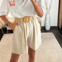 SHORT CEINTURE BEIGE MARCUS