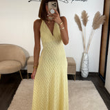 ROBE DENTELLE JAUNE MARION
