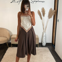 TOP FOULARD BEIGE