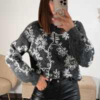 PULL GRIS LIGNE WHITE