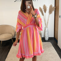 ROBE GAZE DE COTON LILAS