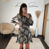 ROBE FLOWER NOIR ET BLANCHE SOFIA