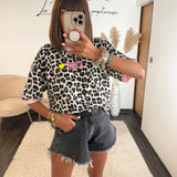 T-SHIRT LEOPARD COL ROSE ICONIC