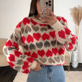 PULL BEIGE COEUR ROSE