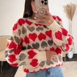 PULL BEIGE COEUR ROSE