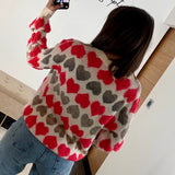 PULL BEIGE COEUR ROSE