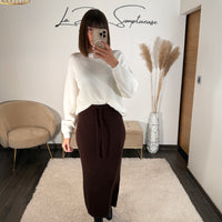 JUPE CHOCO EN LAINE EMMA