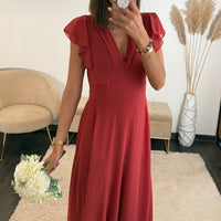 ROBE LONGUE VIEUX ROSE OLIVIA