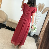 ROBE LONGUE VIEUX ROSE OLIVIA
