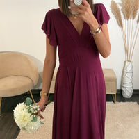 ROBE LONGUE PRUNE OLIVIA