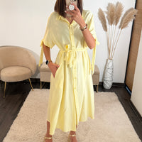 ROBE CHEMISE JAUNE KELLY