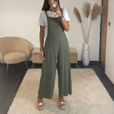 SALOPETTE KAKI + T-SHIRT BLANC