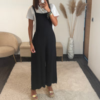 SALOPETTE NOIRE + T-SHIRT BLANC