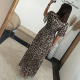 ROBE LONGUE LEOPARD MARRON KARENE