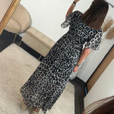 ROBE LONGUE LEOPARD GRISE KARENE