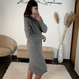 ROBE PULL COL ROULE GRISE ANDREA