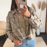 CHEMISE A CARREAUX + TOP  BEIGE ALOIS