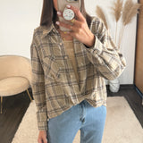 CHEMISE A CARREAUX + TOP  BEIGE ALOIS