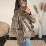 CHEMISE A CARREAUX + TOP  BEIGE ALOIS