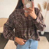 CHEMISE A CARREAUX + TOP  CHOCO ALOIS