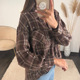 CHEMISE A CARREAUX + TOP  CHOCO ALOIS