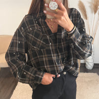 CHEMISE A CARREAUX + TOP NOIR ALOIS