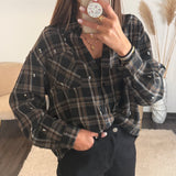 CHEMISE A CARREAUX + TOP NOIR ALOIS