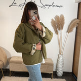 VESTE REVERSIBLE FLEURIE KAKI