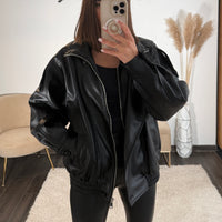 VESTE SIMILICUIRE NOIRE CLEA