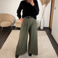 PANTALON CEINTURE FLUIDE KAKI PAUL