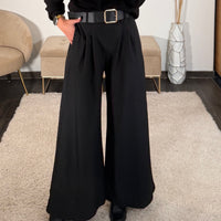 PANTALON CEINTURE FLUIDE NOIR PAUL