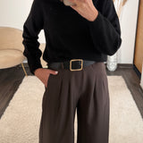 PANTALON CEINTURE FLUIDE CHOCOLAT PAUL