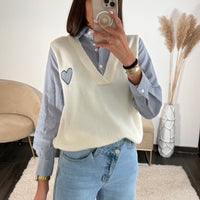 PULL/CHEMISE COEUR RAYE BLEU ELIAS