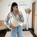 PULL/CHEMISE COEUR RAYE BLEU ELIAS