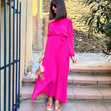 ROBE ASYMETRIQUE FUCHSIA PERRINE