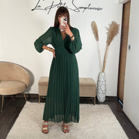 ROBE LONGUE VERT SAPIN KARENA