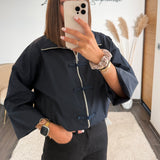 VESTE STYLE QIPAO MARINE