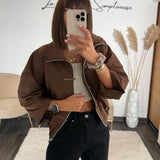 VESTE STYLE QIPAO CAMEL
