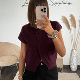 TOP A BOUTONS BORDEAUX MOLLY