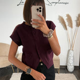 TOP A BOUTONS BORDEAUX MOLLY