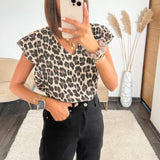 TOP GAZE DE COTON LEOPARD MILY